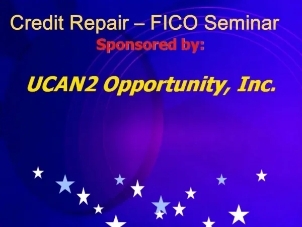 Credit Repair FICO Seminar