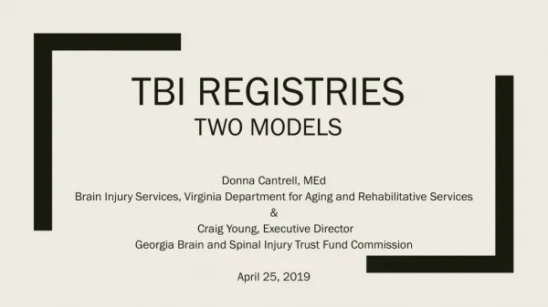 TBI Registries Two Models