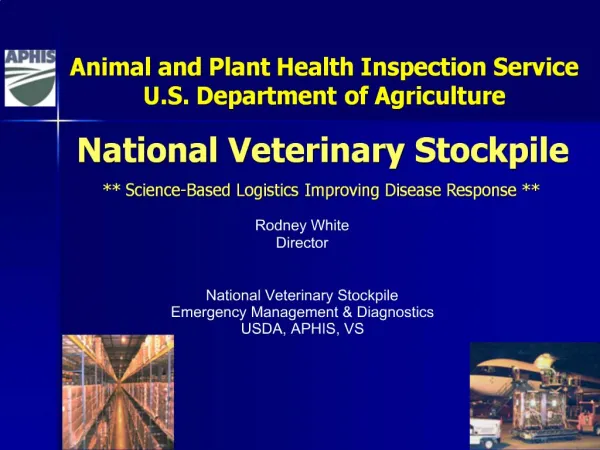 Animal and Plant Health Inspection Service U.S. Department of Agriculture