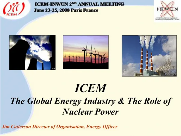 Presentation Contents: Overview of Global Energy Electric Power Uranium Mining ICEM Electric Power Activities in 2007-