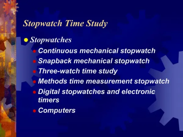 Stopwatch Time Study