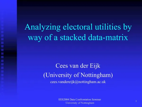 Analyzing electoral utilities by way of a stacked data-matrix