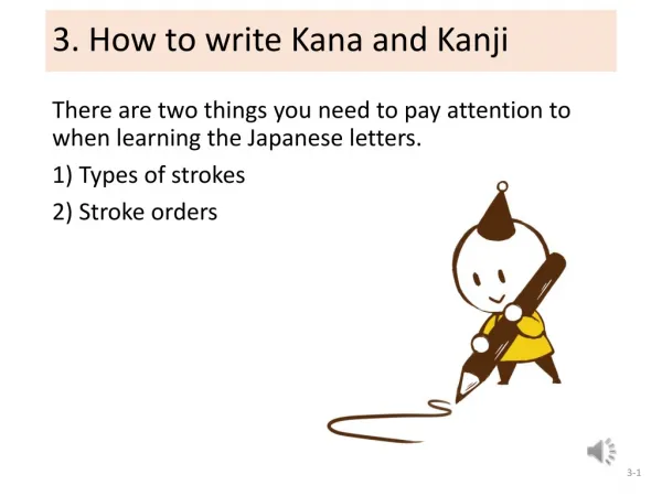 3. How to write Kana and Kanji