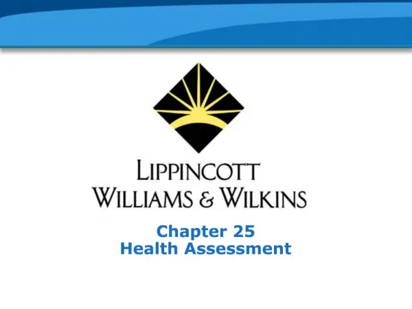 Chapter 25 Health Assessment