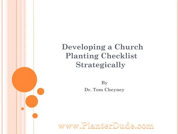 Developing a Church Planting Checklist Strategically