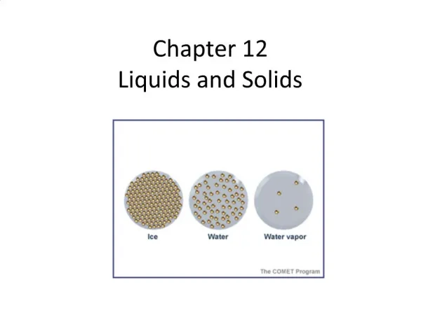 Chapter 12 Liquids and Solids
