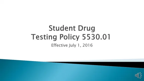 Student Drug Testing Policy 5530.01