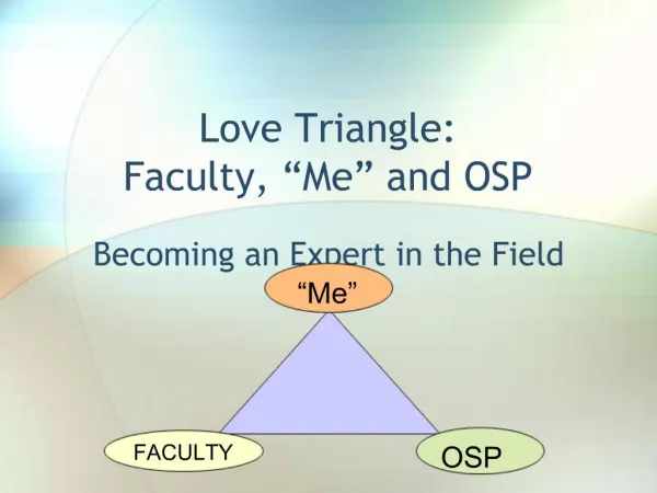 Love Triangle: Faculty, Me and OSP