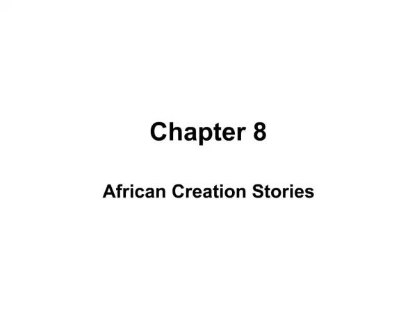 African Creation Stories