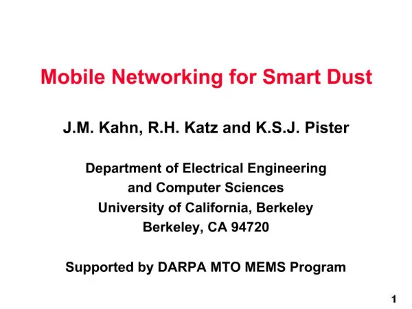 Mobile Networking for Smart Dust