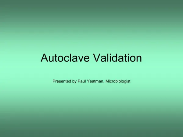 Autoclave Validation