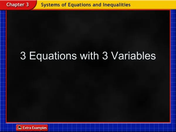 3 Equations with 3 Variables