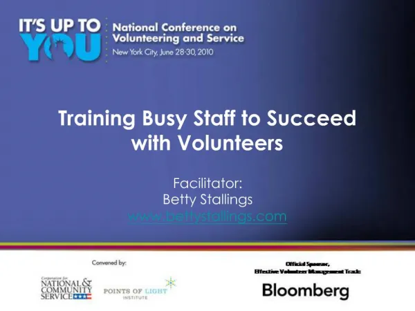Training Busy Staff to Succeed with Volunteers