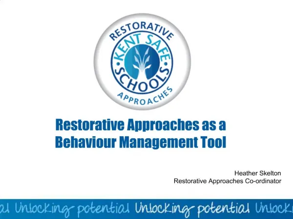 Restorative Approaches as a Behaviour Management Tool