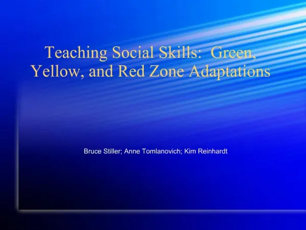 Teaching Social Skills: Green, Yellow, and Red Zone Adaptations