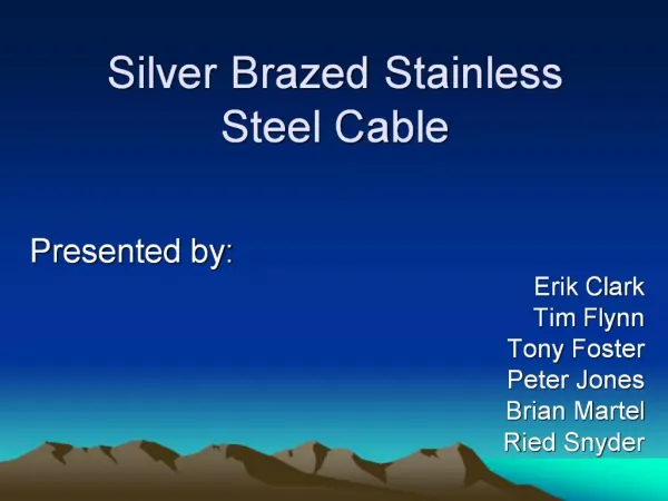 Silver Brazed Stainless Steel Cable