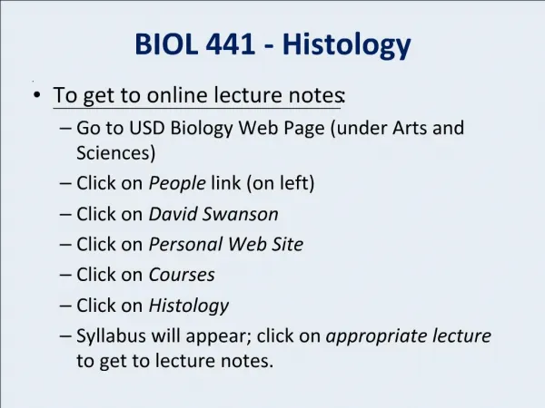 BIOL 441 - Histology
