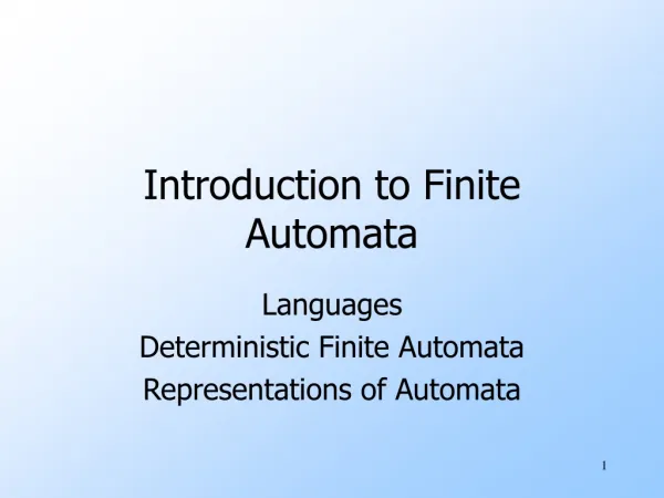 Introduction to Finite Automata