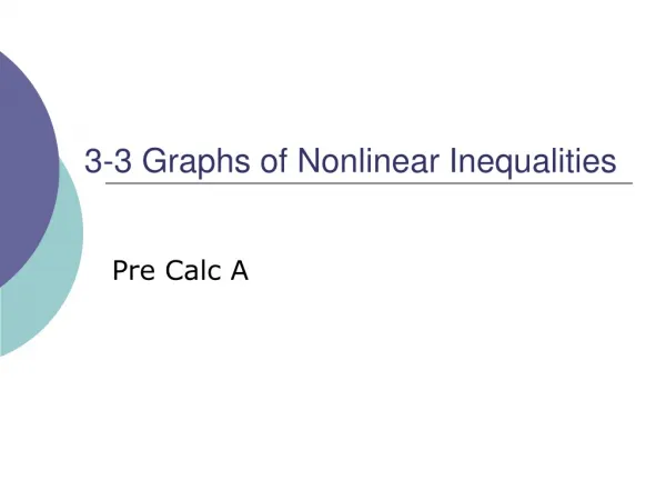 3-3 Graphs of Nonlinear Inequalities