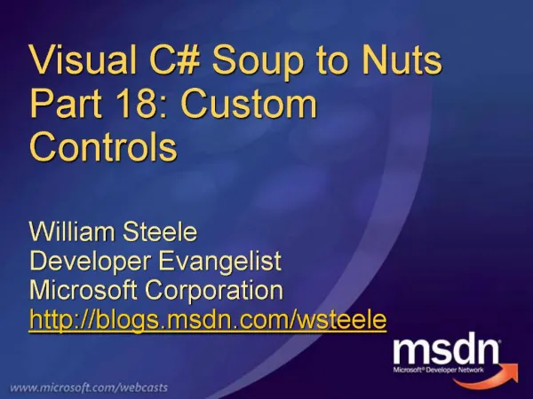 Visual C Soup to Nuts Part 18: Custom Controls