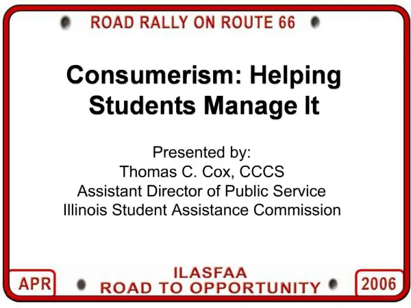 Consumerism: Helping Students Manage It