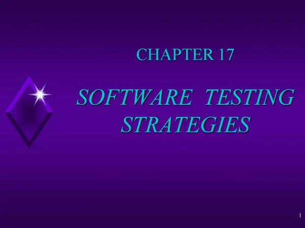 CHAPTER 17 SOFTWARE TESTING STRATEGIES