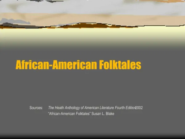 African-American Folktales