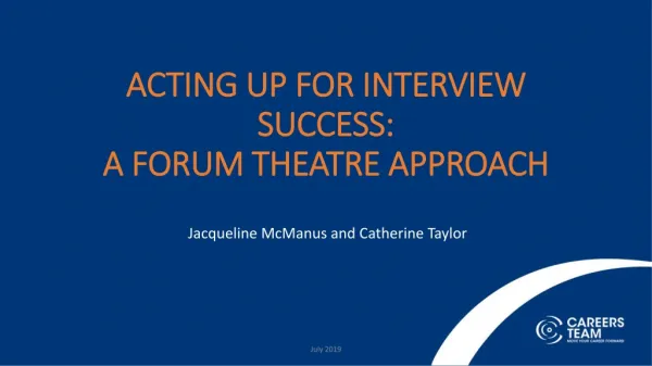 Acting up for Interview Success: A Forum Theatre Approach