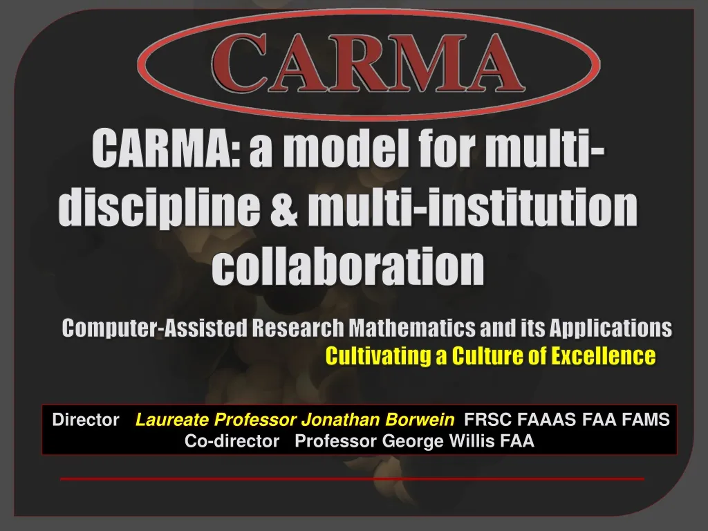 carma a model for multi discipline multi institution collaboration