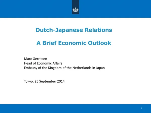 Dutch-Japanese Relations A Brief Economic Outlook