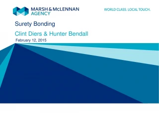 Surety Bonding Clint Diers &amp; Hunter Bendall - slide 1