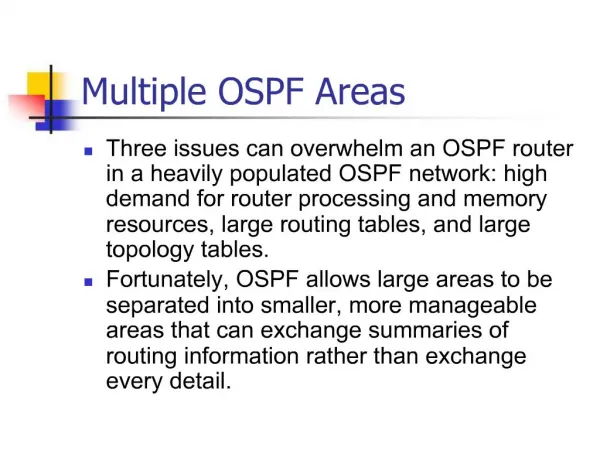 Multiple OSPF Areas