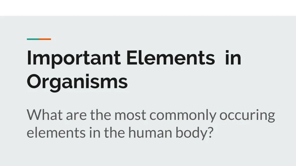 important elements in organisms