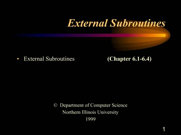 External Subroutines