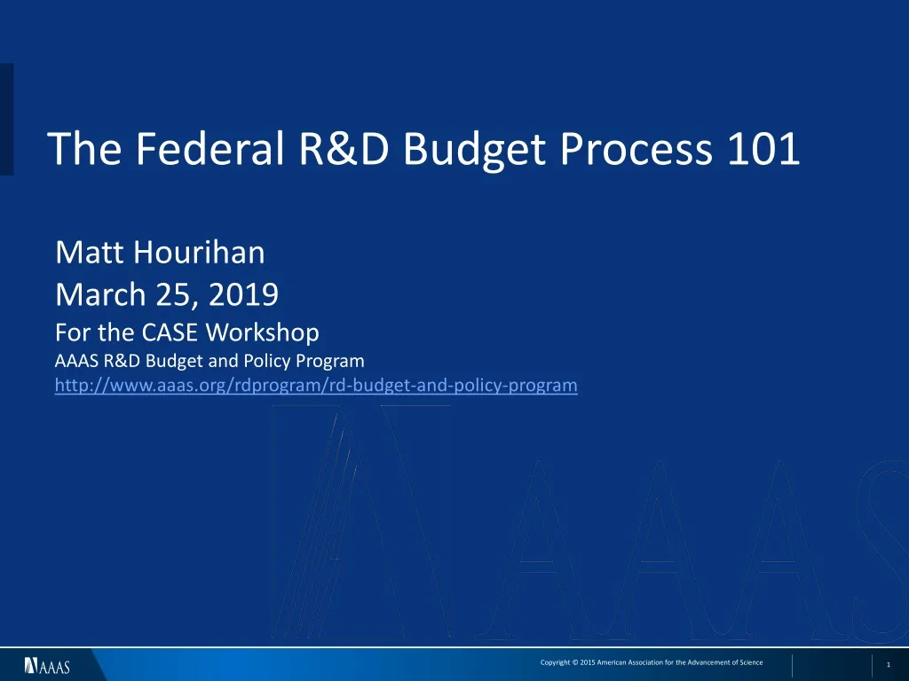 the federal r d budget process 101