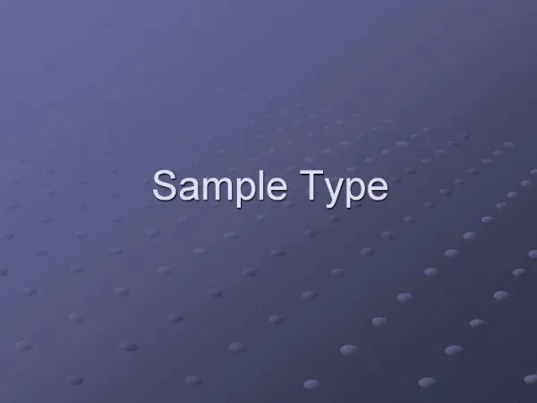 Sample Type