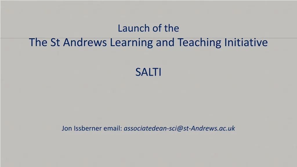 launch of the the st andrews learning