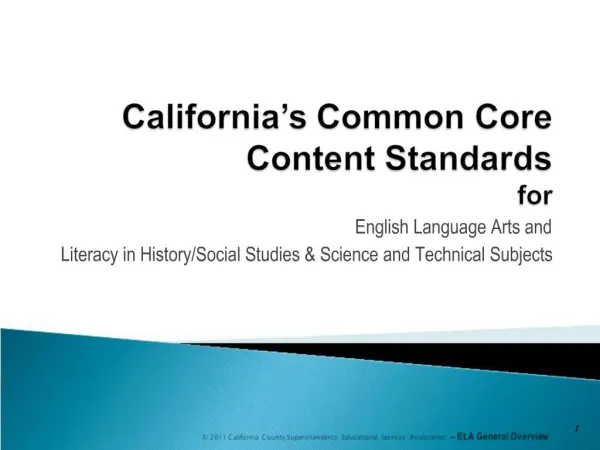 California s Common Core Content Standards for