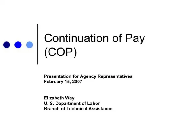 Continuation of Pay COP