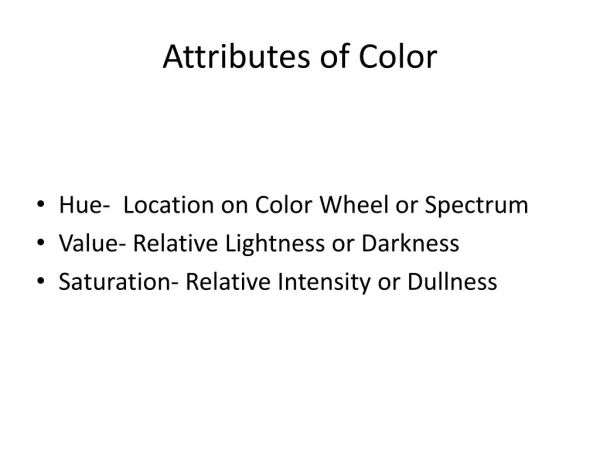 Attributes of Color