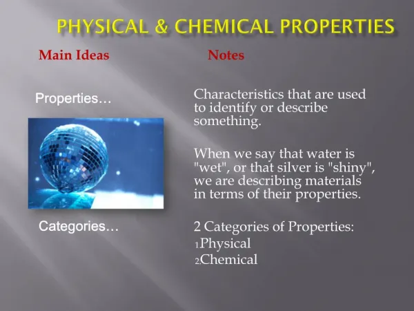 Physical Chemical Properties
