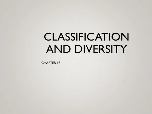 Classification and Diversity