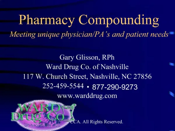 Pharmacy Compounding Meeting unique physician