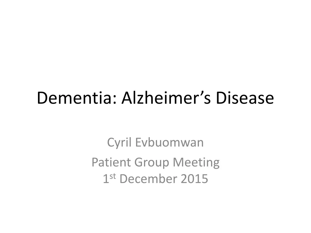 dementia alzheimer s disease