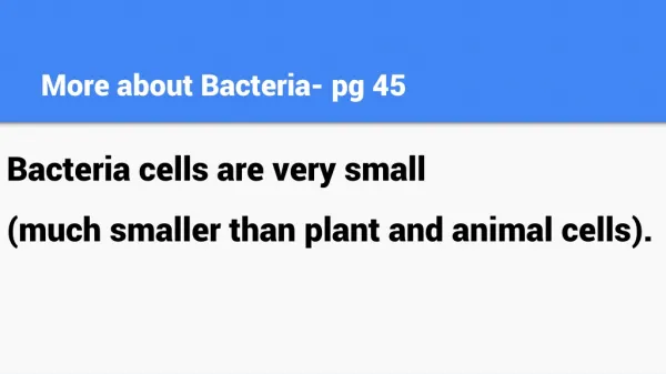 More about Bacteria- pg 45