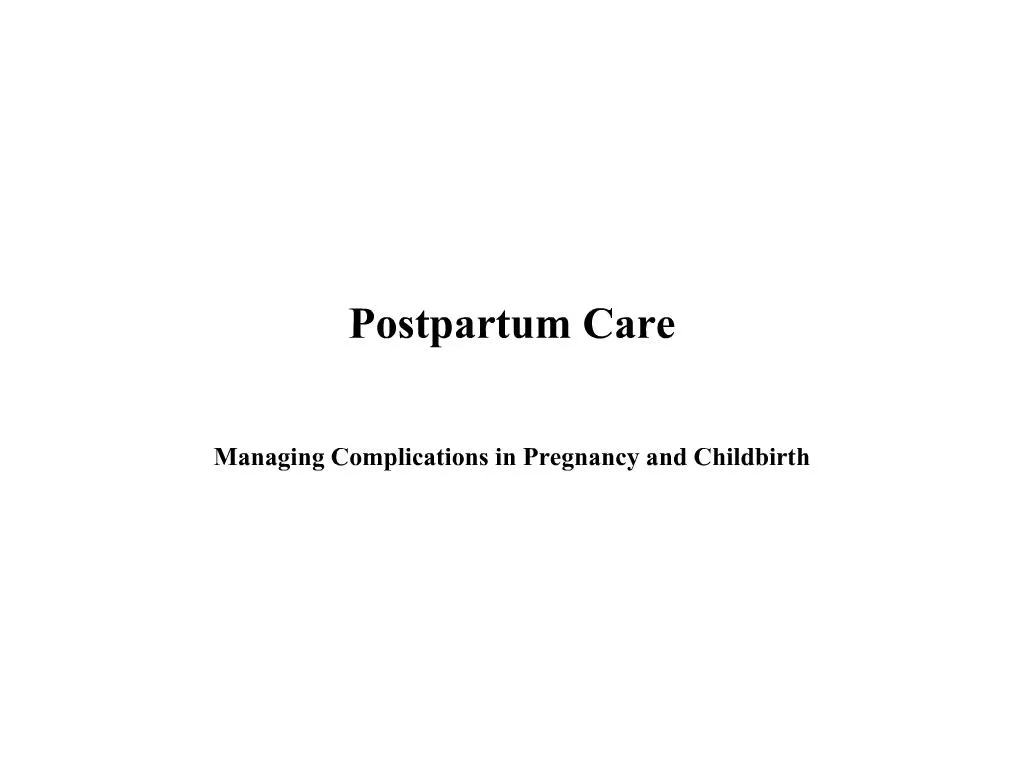 PPT - POSTPARTUM CARE PowerPoint Presentation, free download - ID