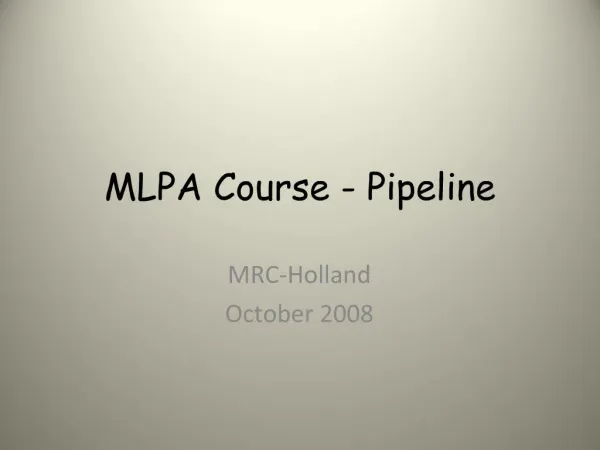 MLPA Course - Pipeline