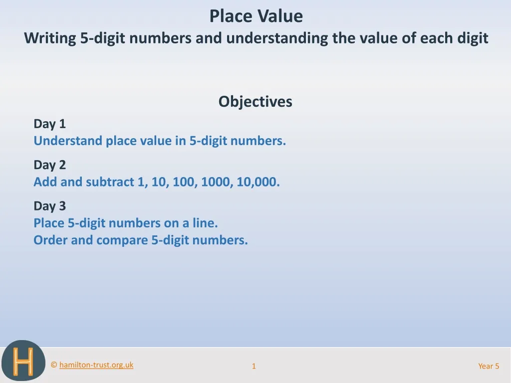place value writing 5 digit numbers