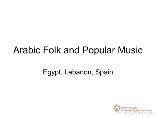 Arabic Folk and Popular Music