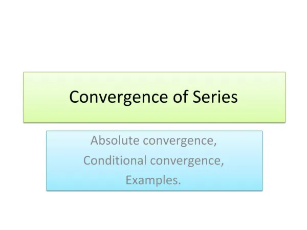 Convergence of Series